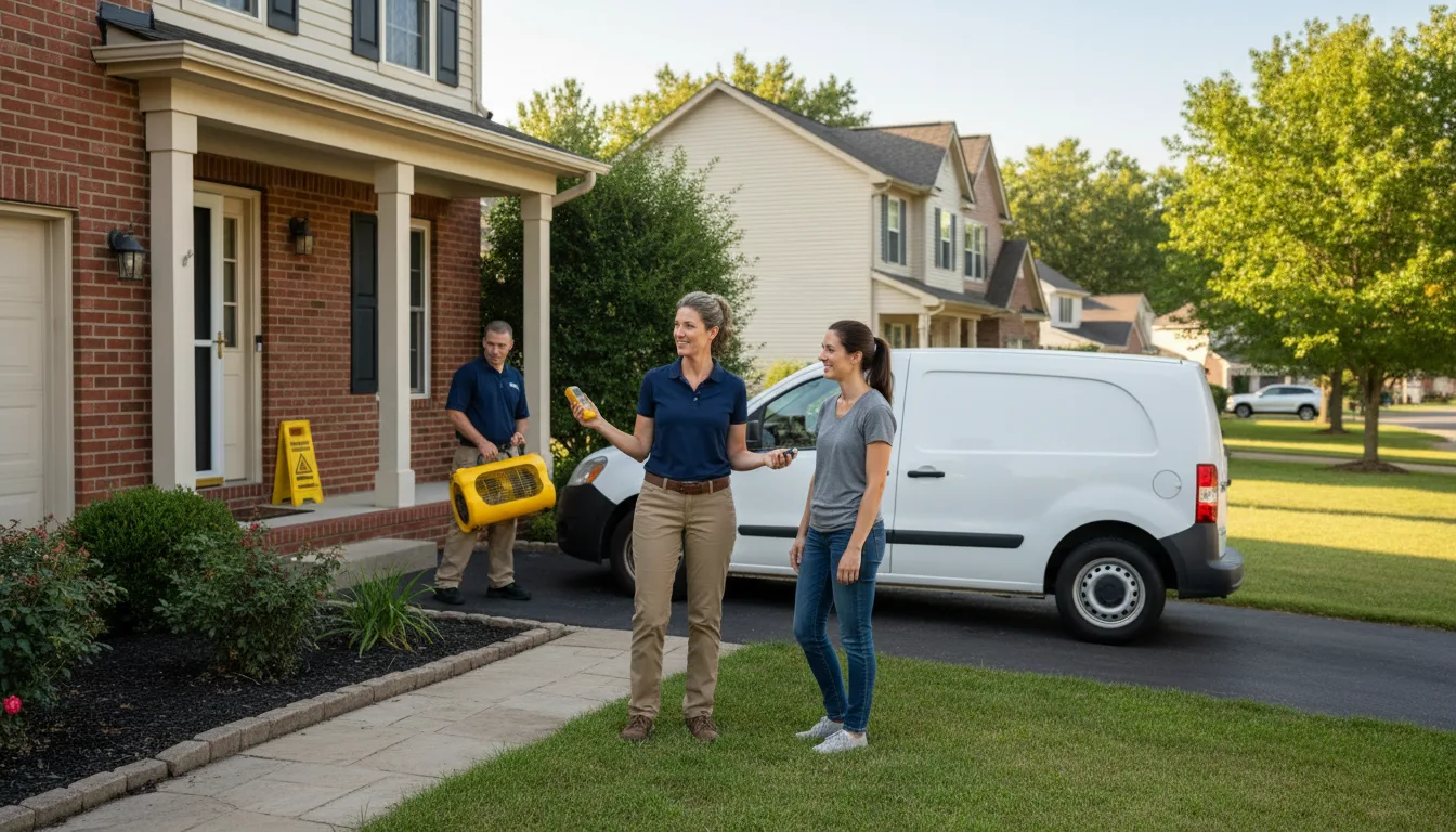 Residential water damage restoration in Bruning, NE